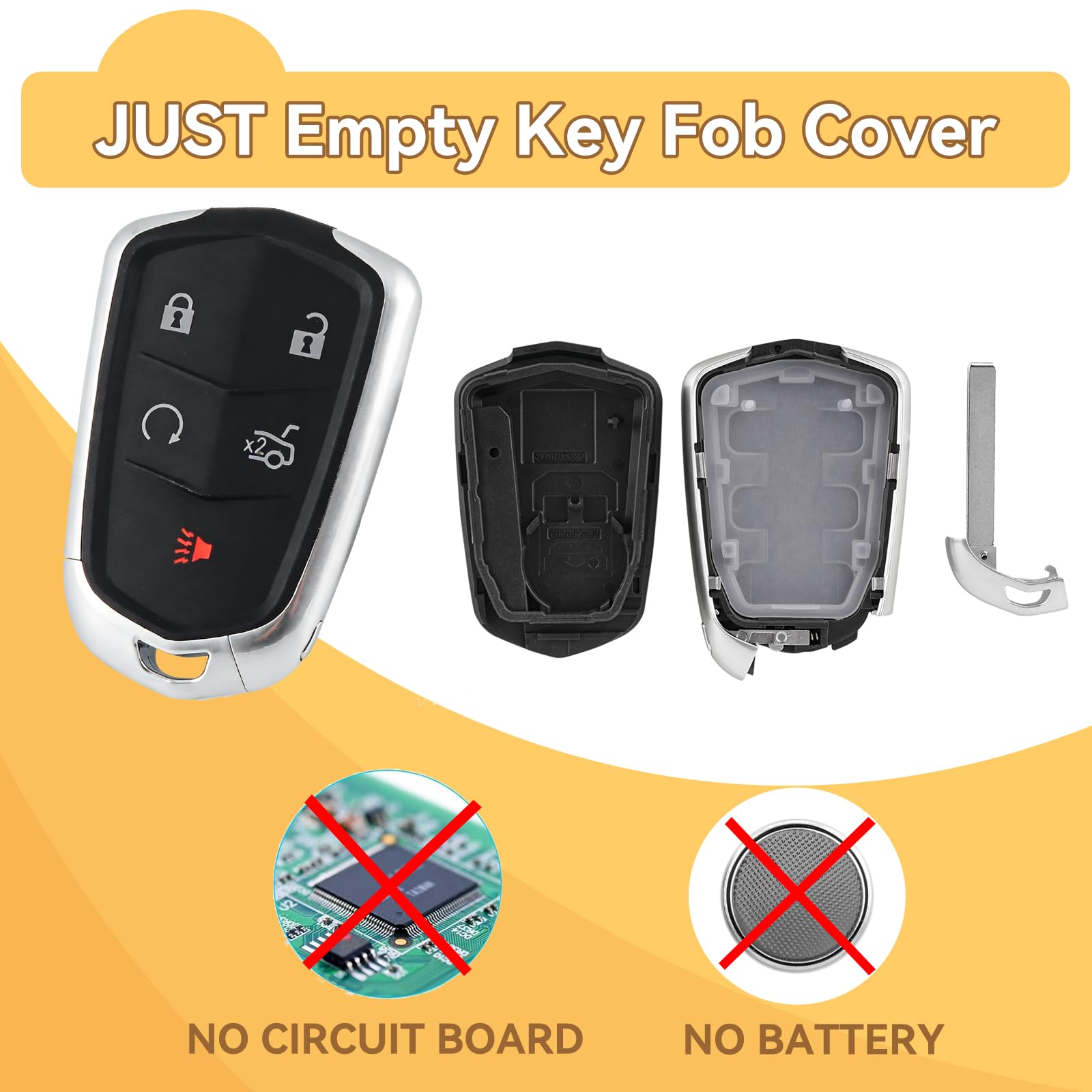 HYMOLKYE Cadillac key fob shell CTS 2014-2019 replaces damaged case.