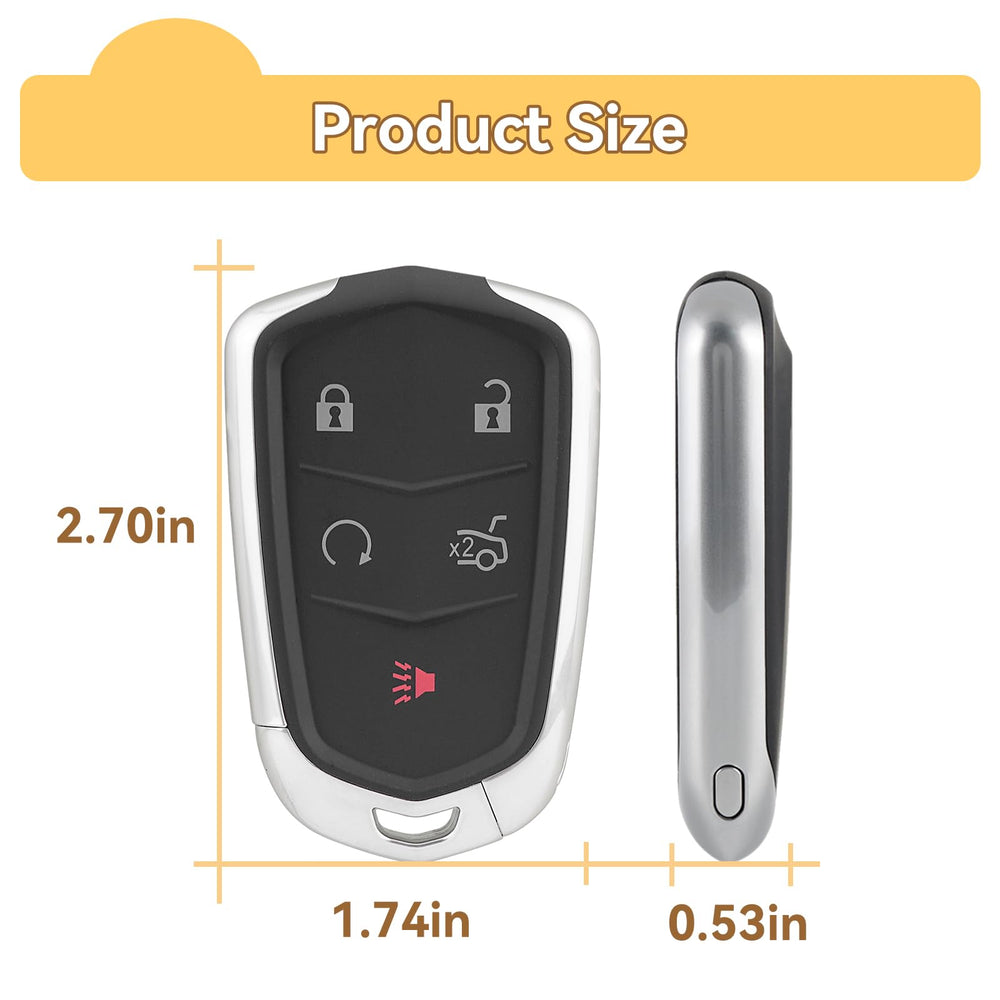 HYMOLKYE Cadillac key fob shell XT4 2019-2023 durable replacement.
