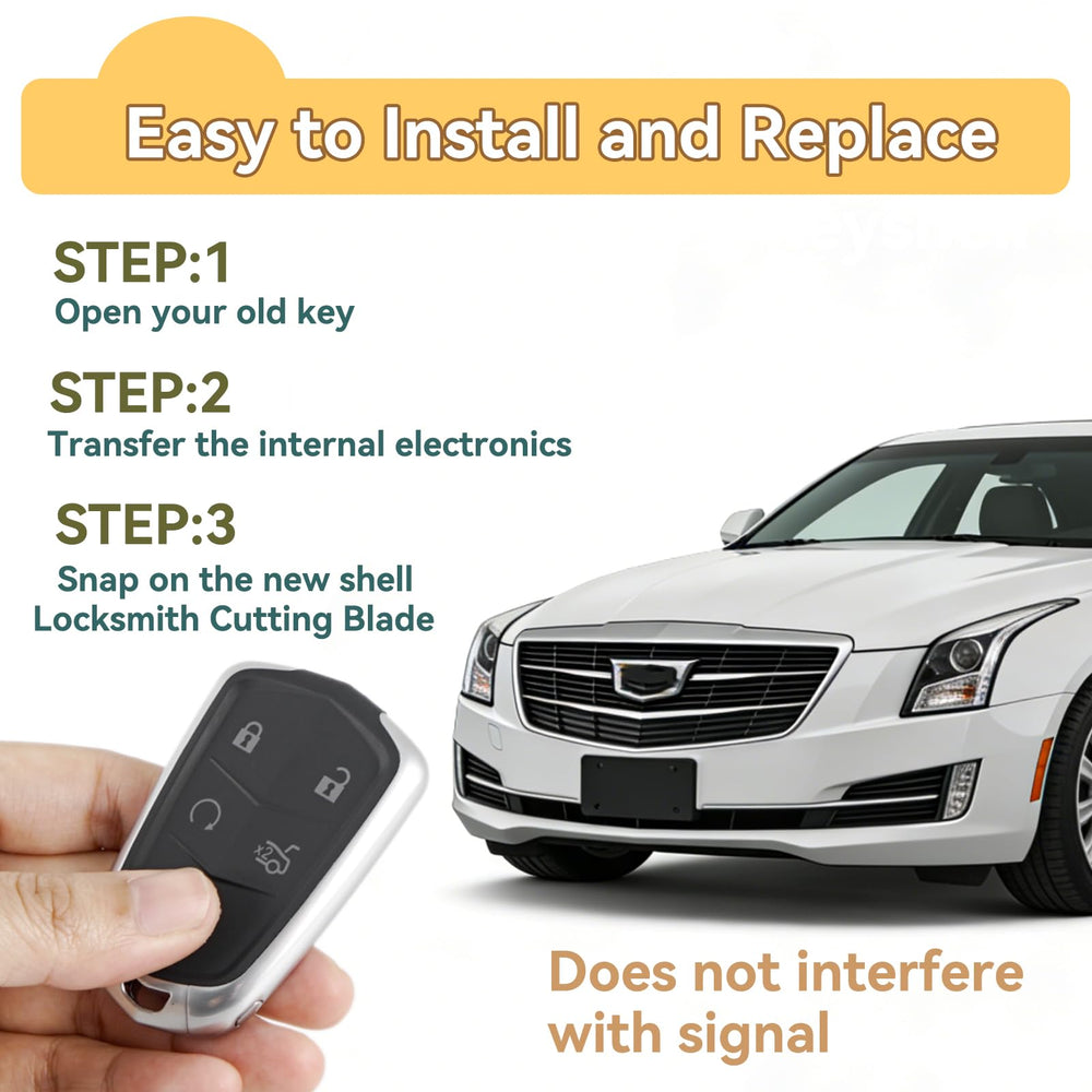 HYMOLKYE Cadillac key fob shell XT5 2017-2023 reliable cover.