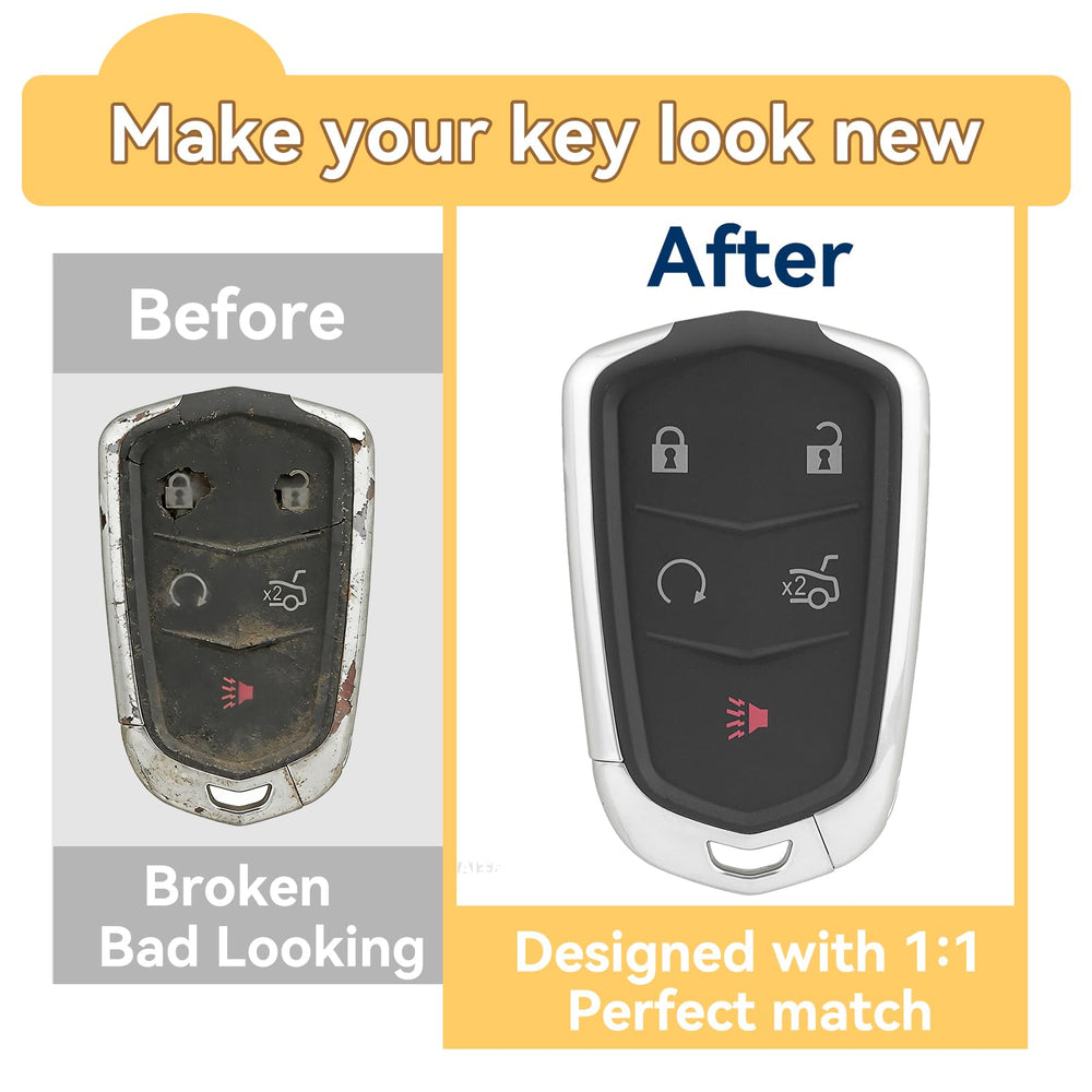 HYMOLKYE Cadillac key fob shell XTS 2015-2019 ensures easy swap.