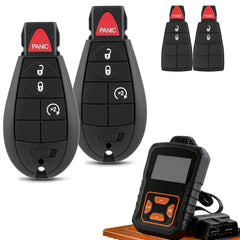HYMOLKYE Dodge Ram key fob front view, convenient replacement option.