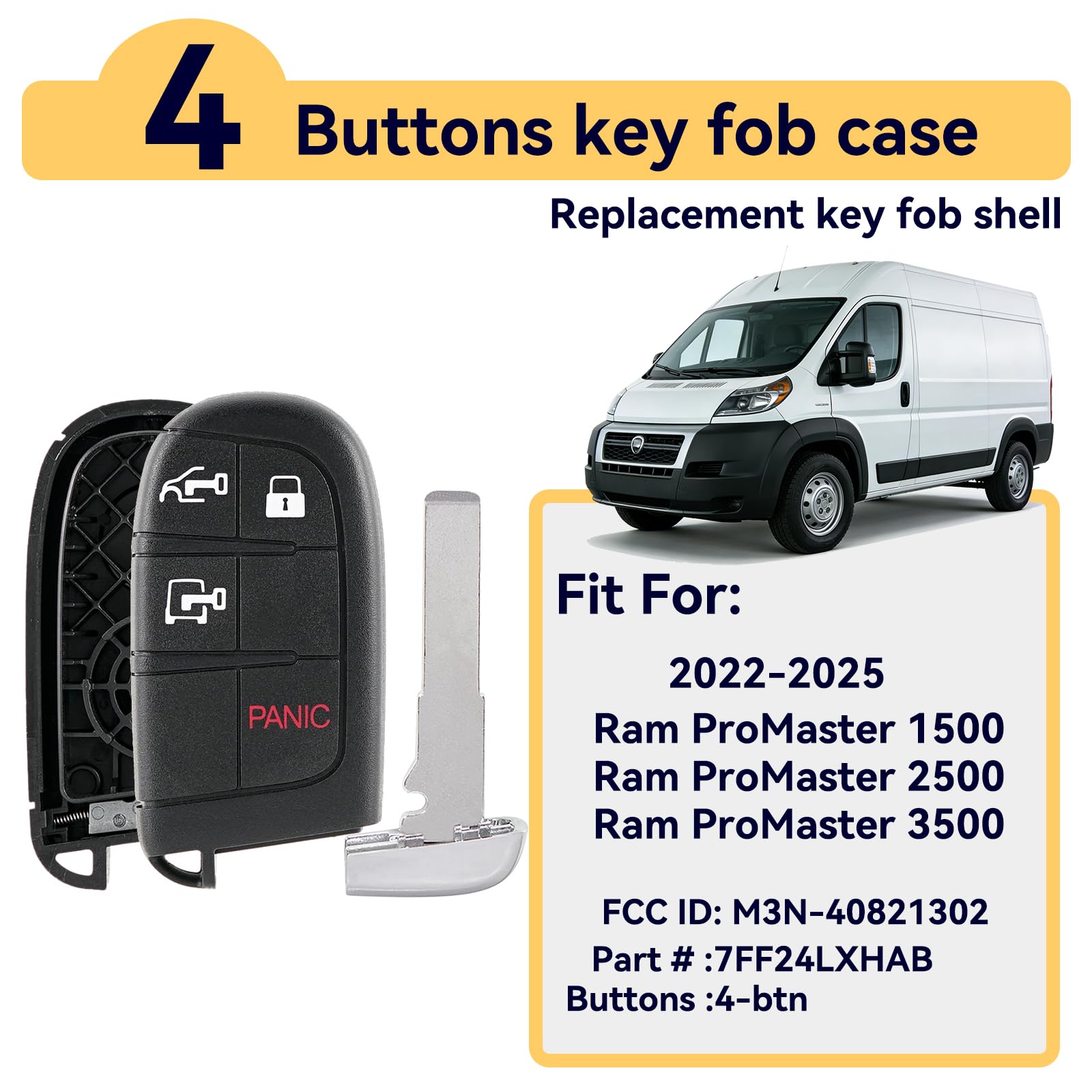 HYMOLKYE Promaster fob shell front view showing precise fit