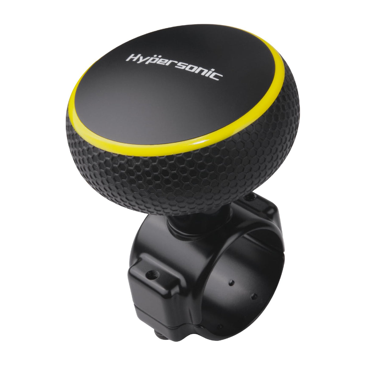 Hypersonic large steering wheel knob base fits most wheels for easier control.