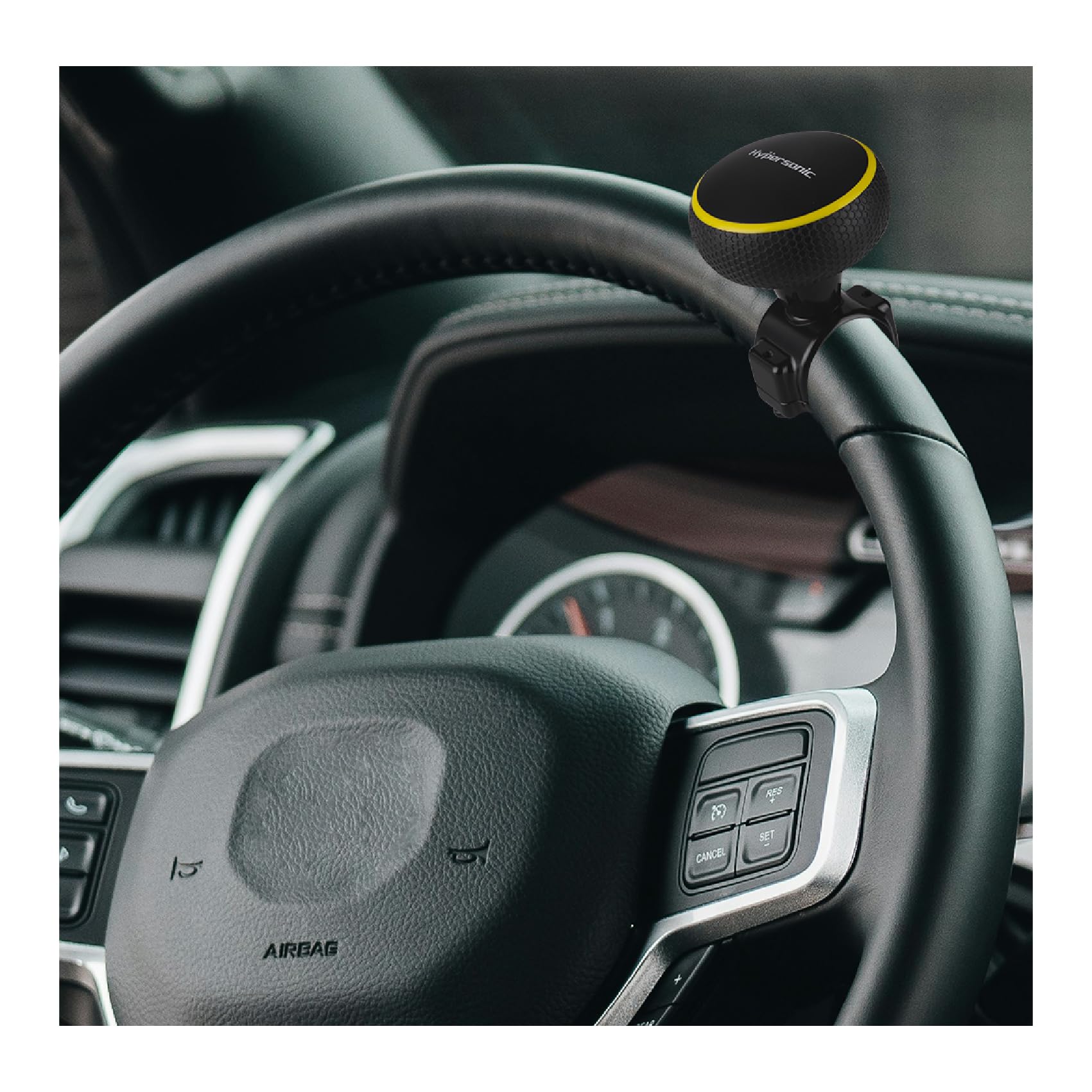 Hypersonic knob with metal bearings enables smooth, effortless steering.