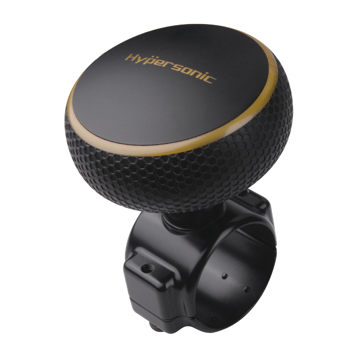 Hypersonic steering wheel knob large black, easy grip for smoother steering.