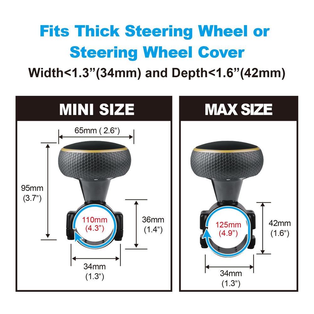 Hypersonic steering wheel knob safe edges, comfortable use with no scratches.
