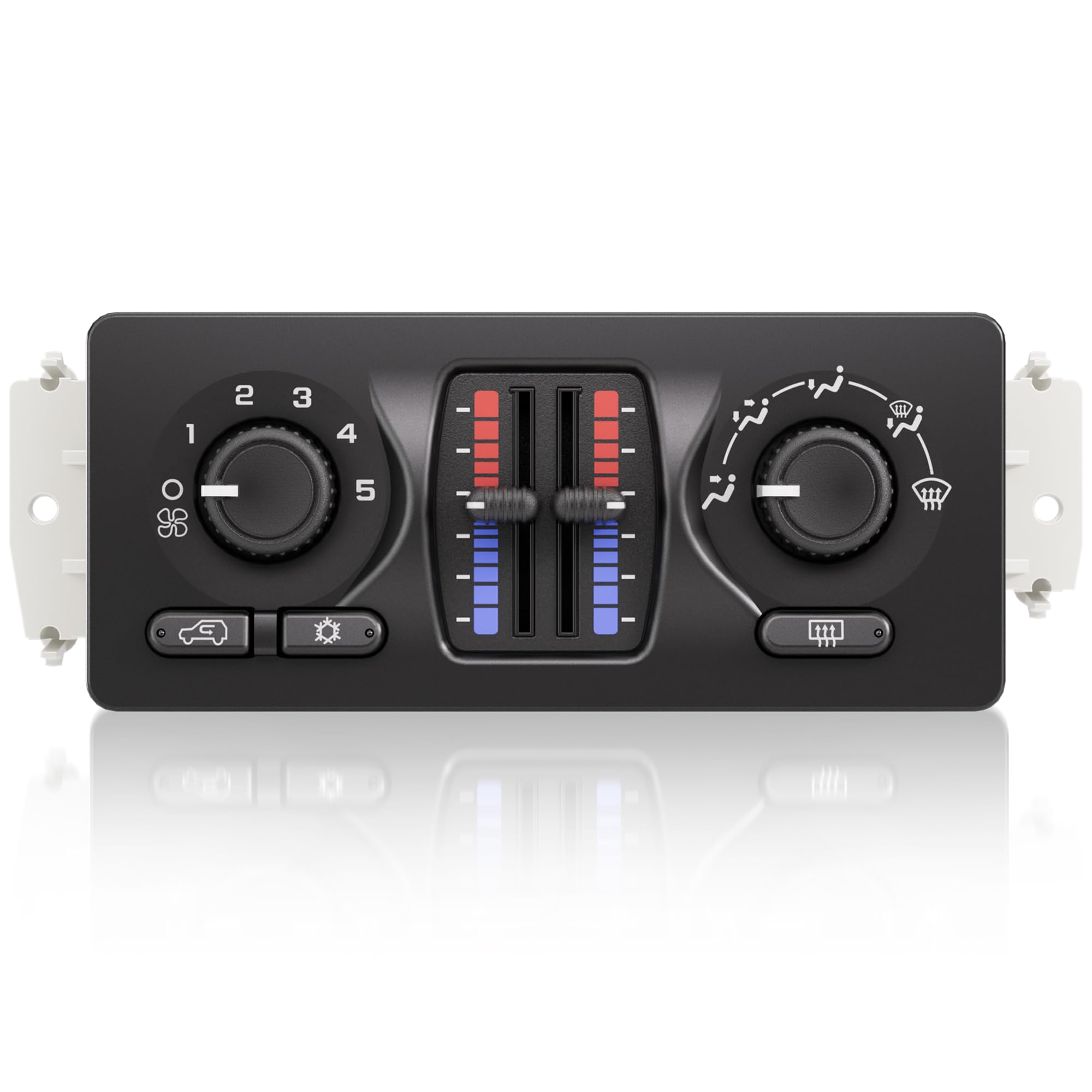 HYR 599-210XD front view of climate control module for broad GM compatibility.