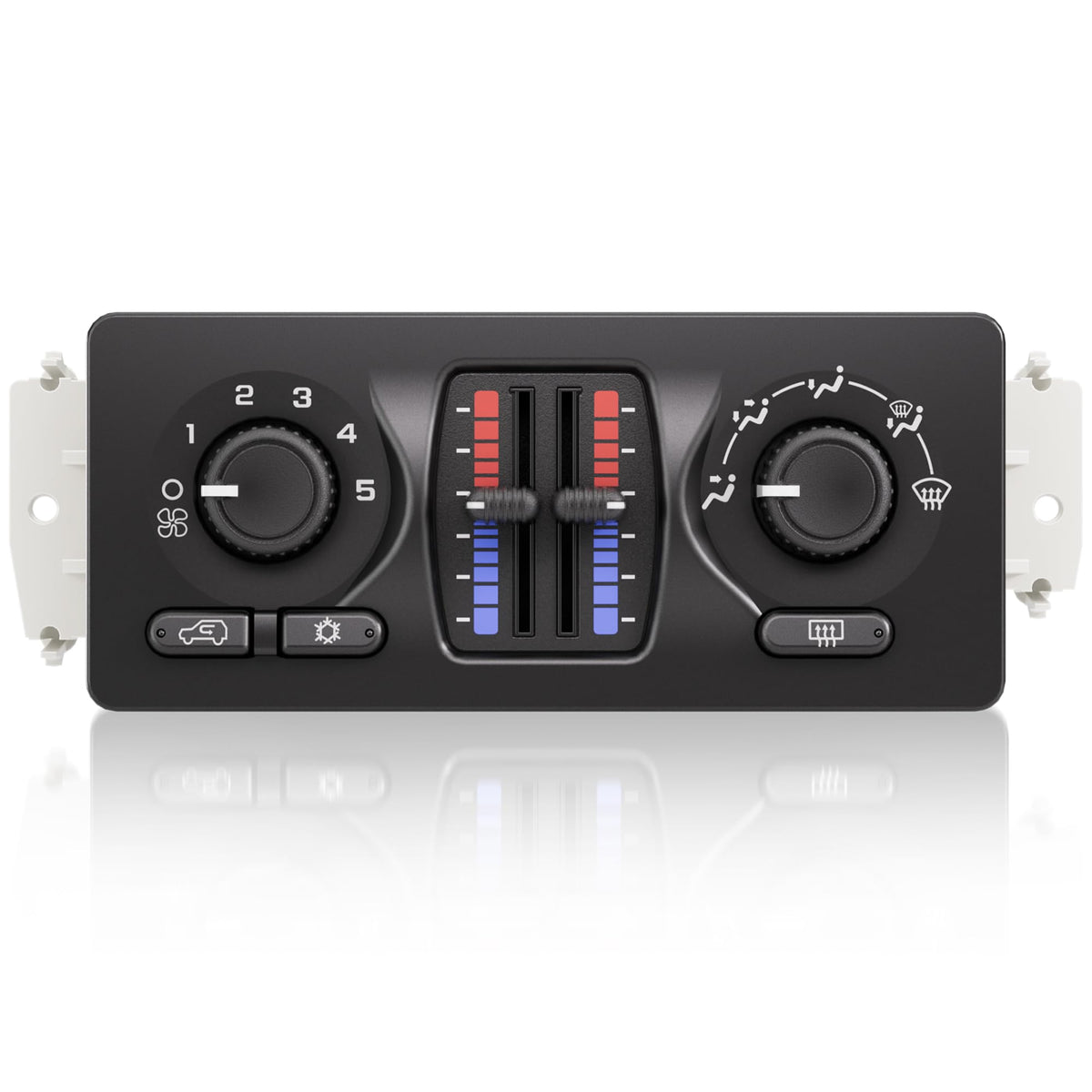HYR 599-210XD front view of climate control module for broad GM compatibility.
