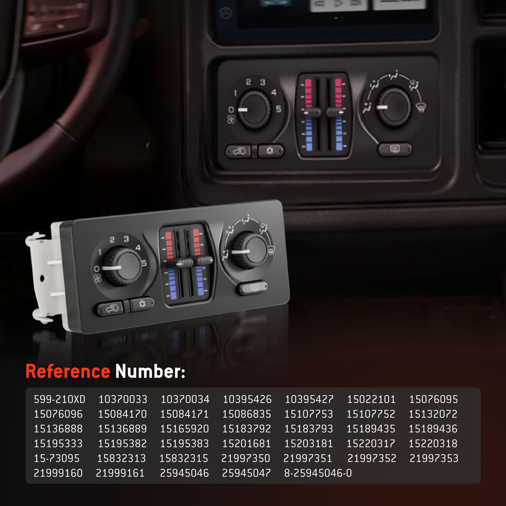 HYR 599-210XD compatibility list display shows supported models.