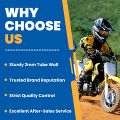 Hyssk compatible with 2.50/2.75-14 front tires on dirt bikes.