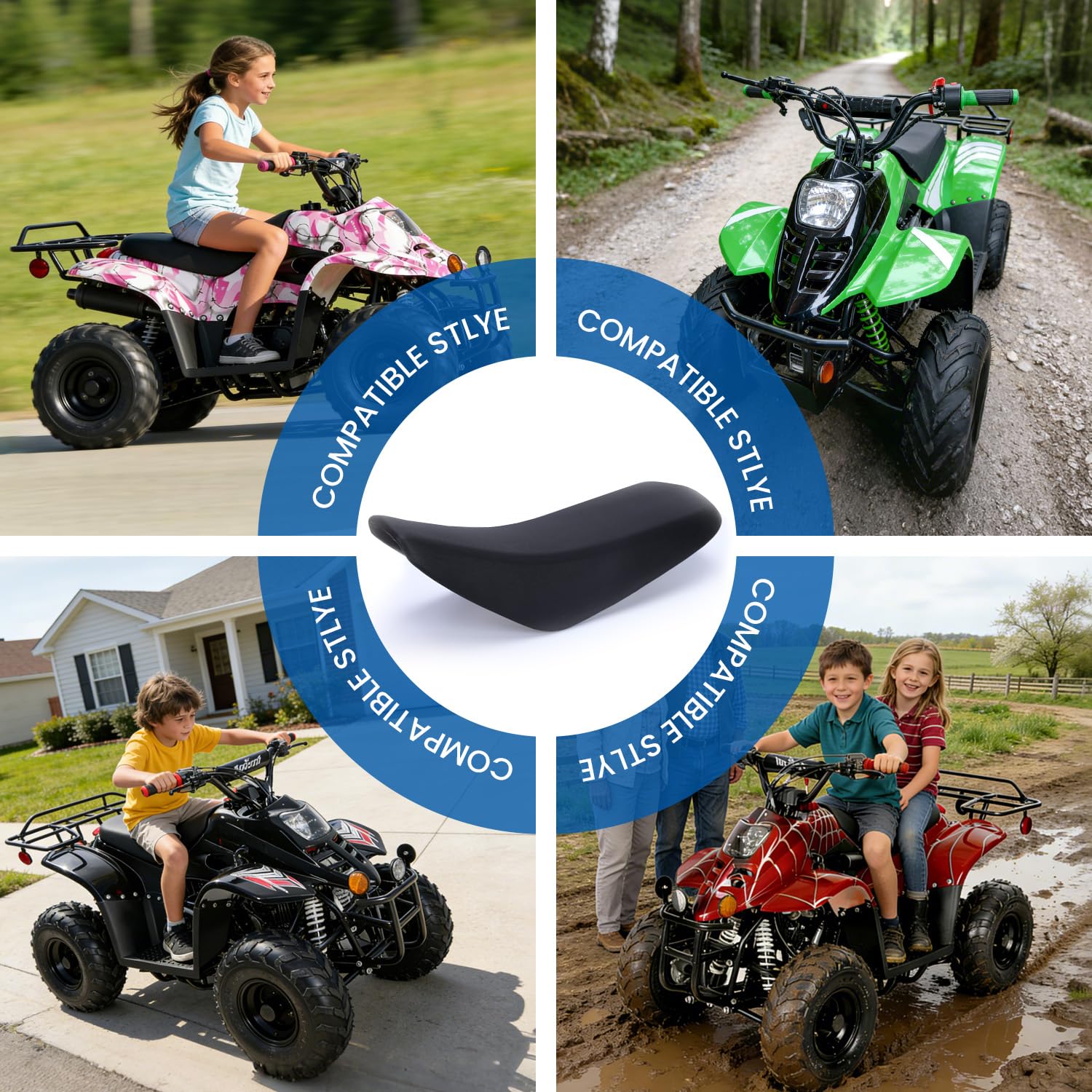 Hyssk seat installed on a kids' ATV demonstrates real-world use