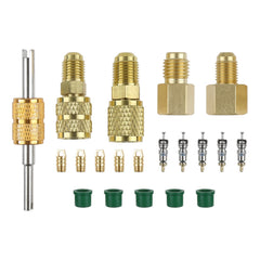HZ-MONSTAR mini split adapter kit image showing 5/16 SAE female to 1/4 SAE male connection for secure installations.
