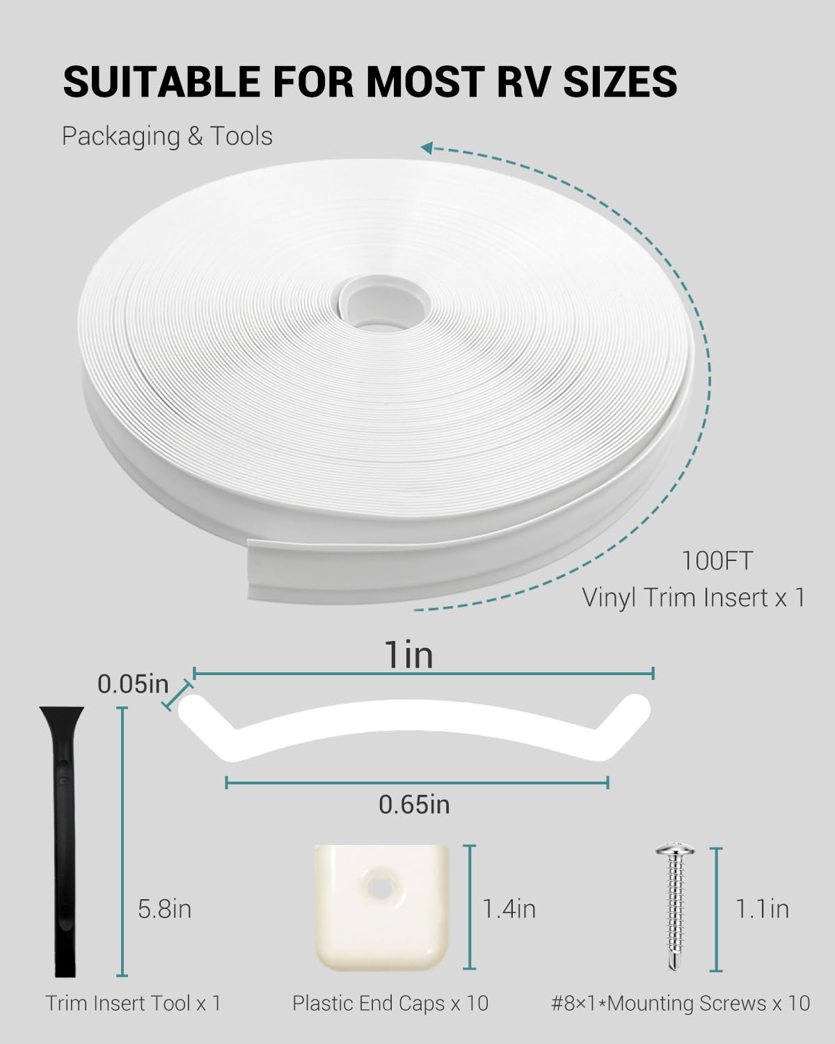 HZE RV weather strip unrolled shows exterior refresh and screw-track coverage.