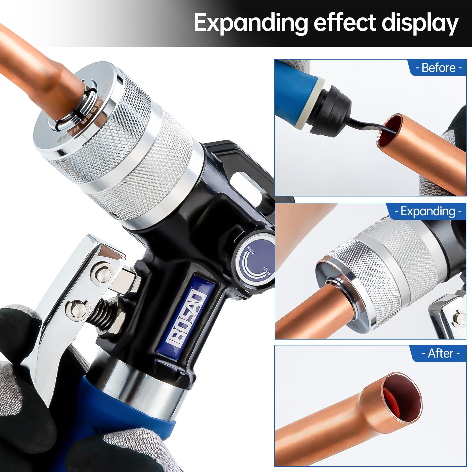 IBOSAD tool in hand on-site demonstrates field swaging capability