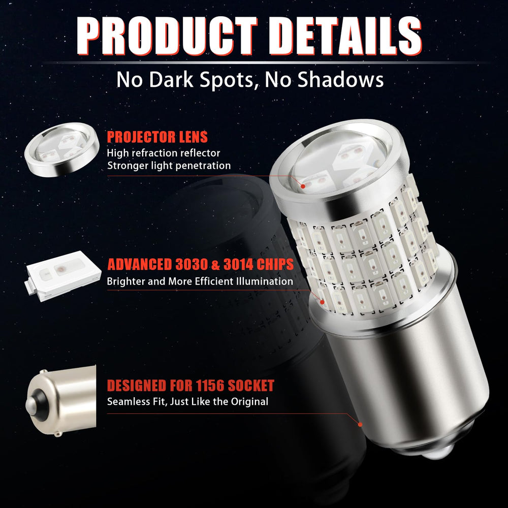 iBrightstar 1156 LED bulb red installed in tail light for enhanced signaling