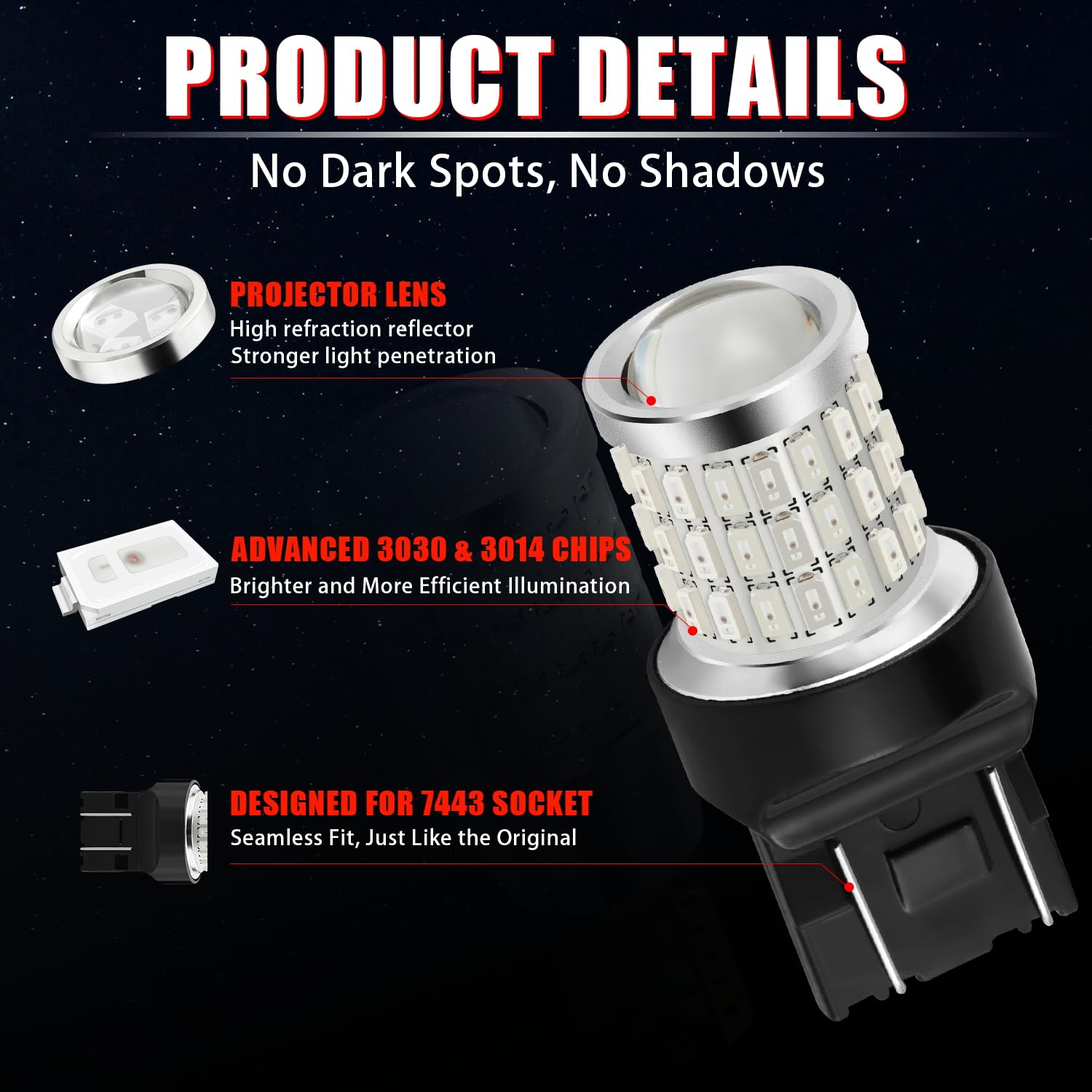 iBrightstar 7443 LED red bulb in tail-light area boosting visibility