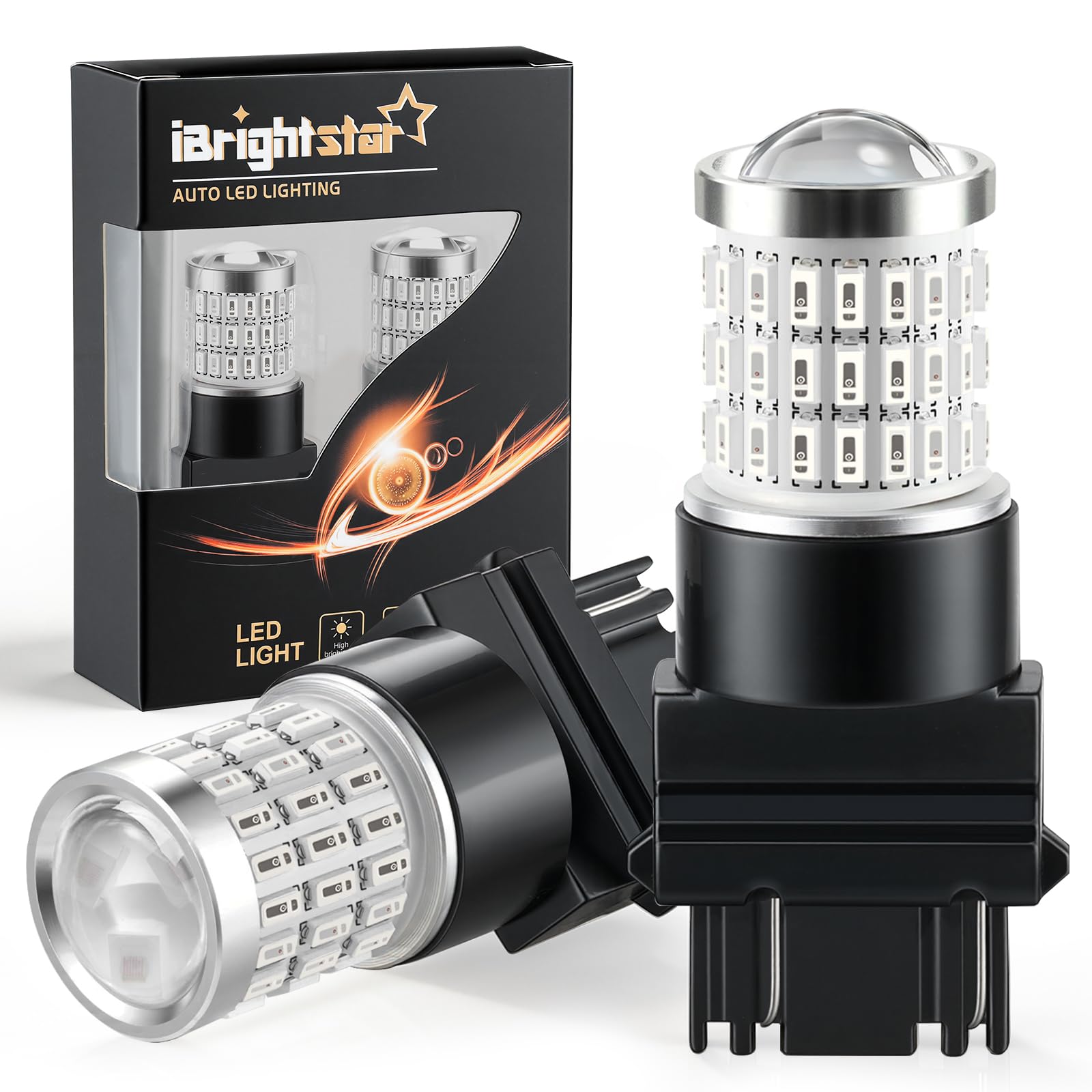 iBrightstar 3157 LED bulb front view with bright brake light output.