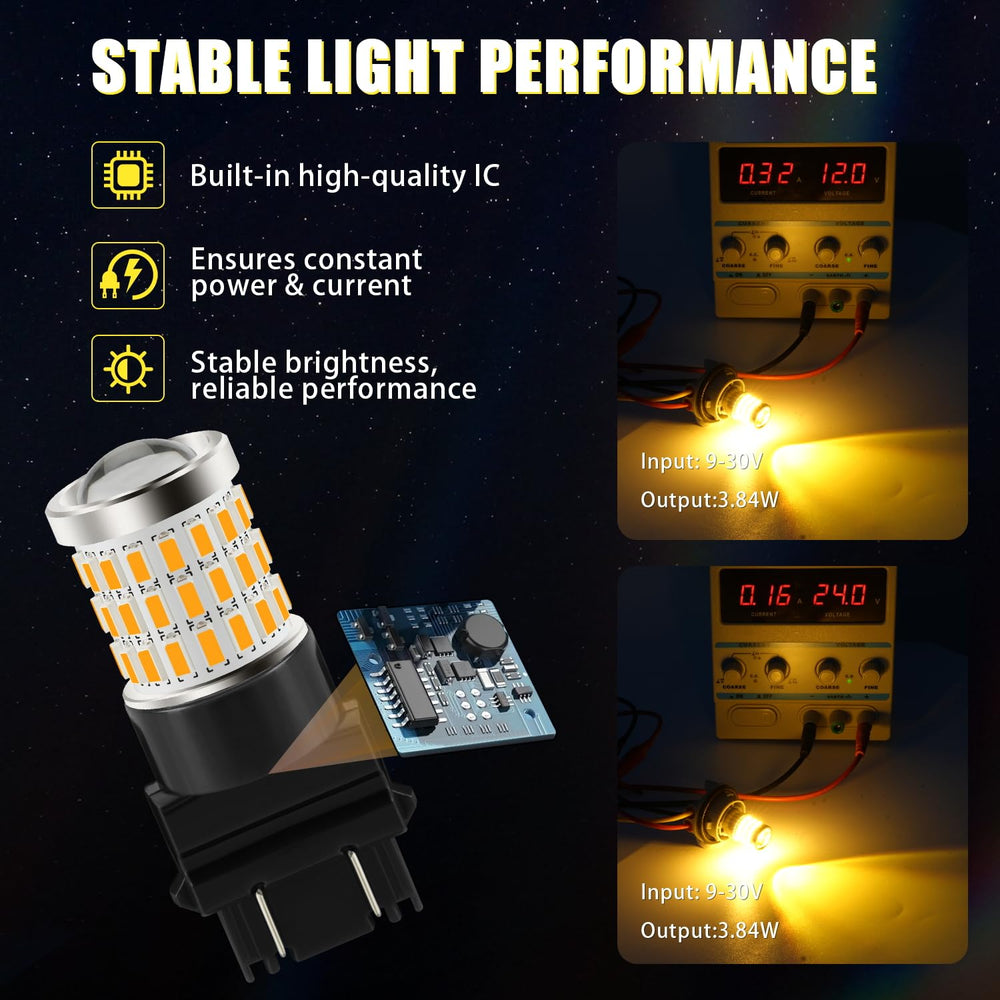 iBrightstar 2-pack amber turn-signal bulbs for easy plug-and-play replacement