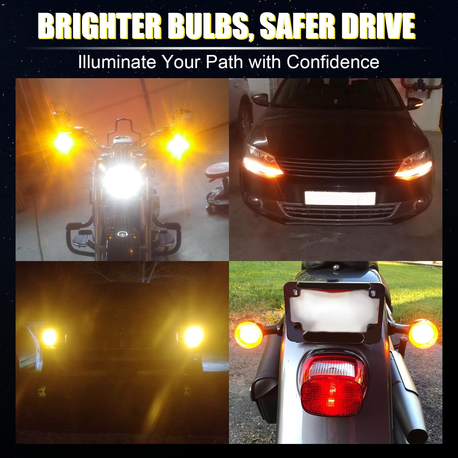 iBrightstar amber bulb installed in a vehicle provides a crisp glow