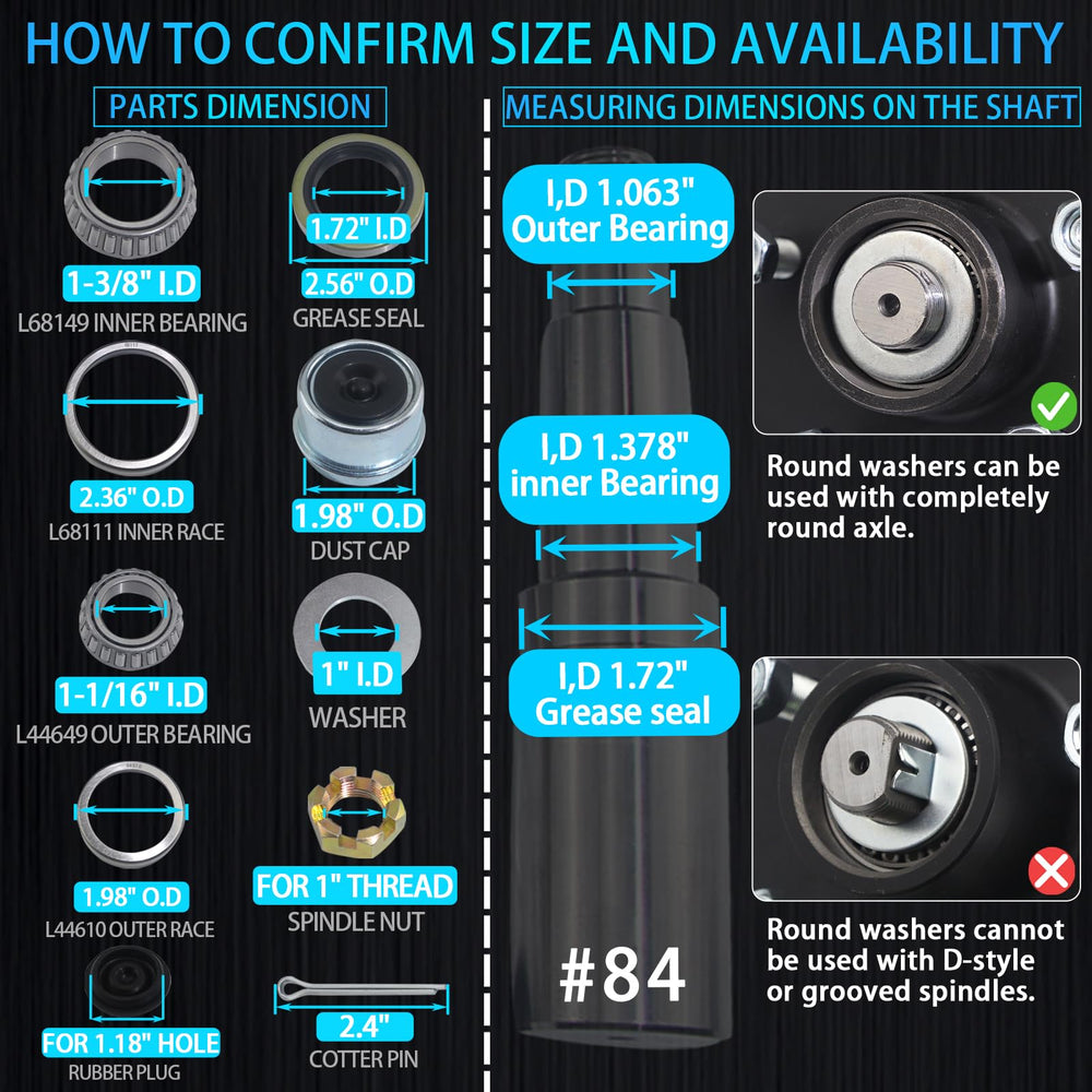 iBroPrat axle bearing kit contents laid out for easy reference