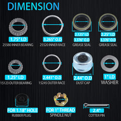 iBroPrat bearings kit components for robust hub performance during trailer service