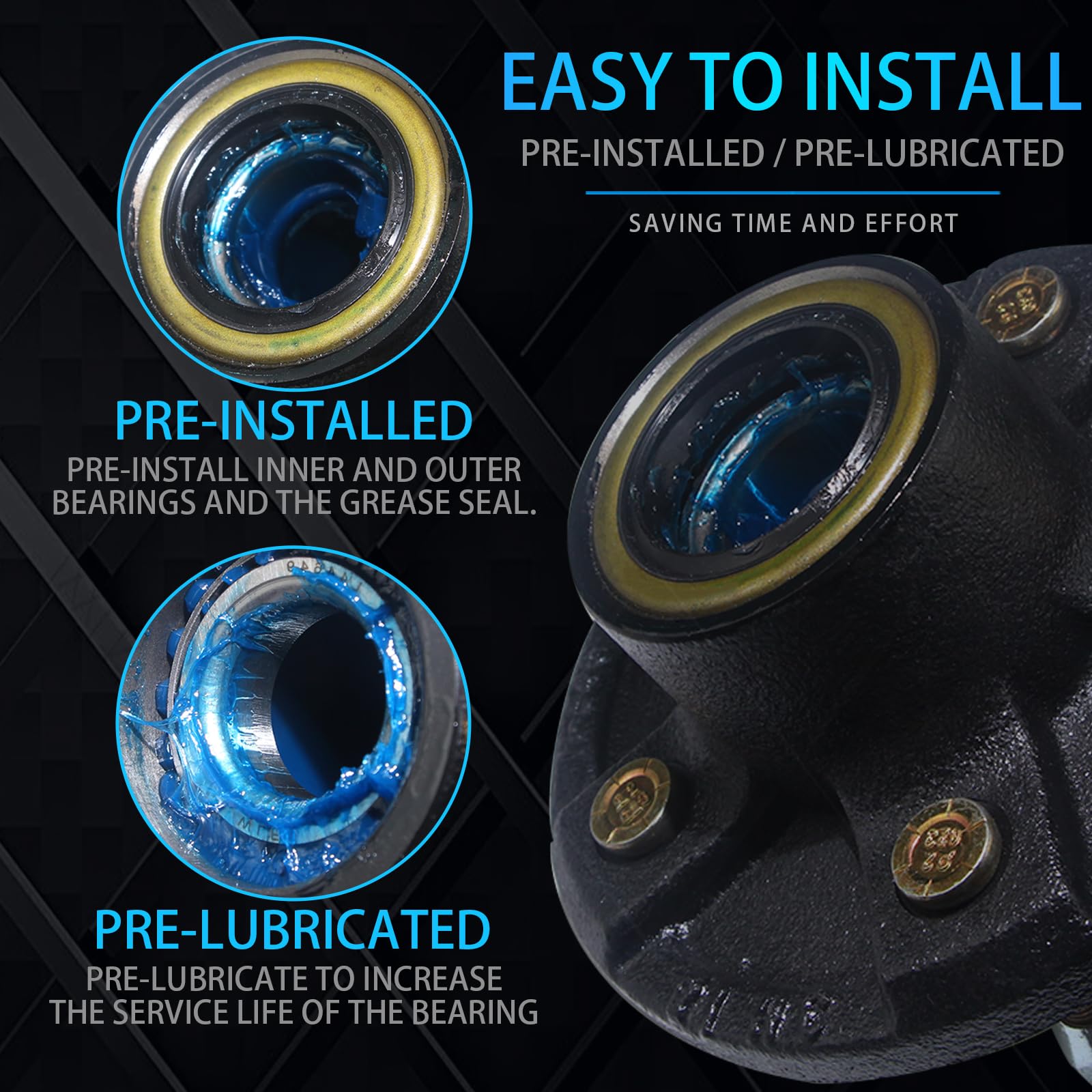 iBroPrat carbon steel hub with anti-rust finish
