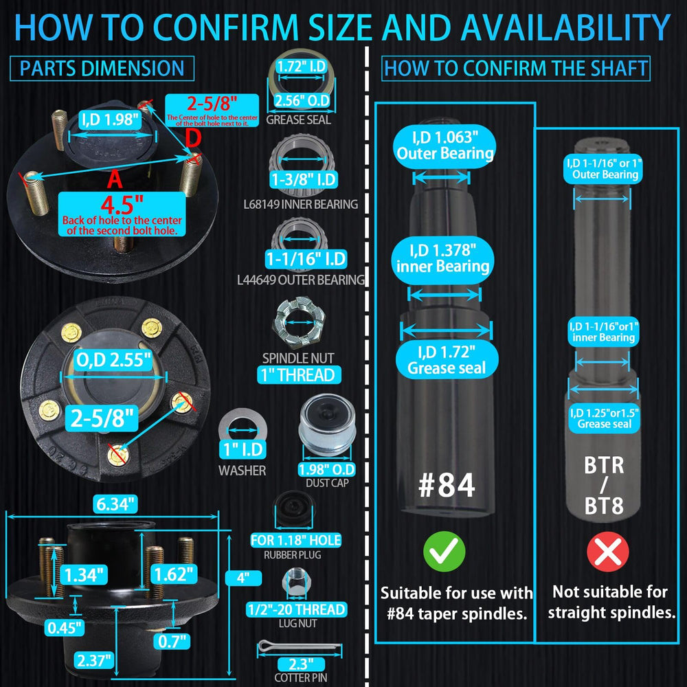 iBroPrat preassembled bearing assembly for quick trailer hub replacement