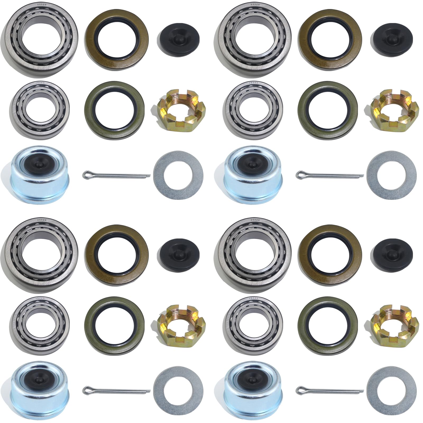 iBroPrat trailer axle bearing kit for 5200-6000 lb trailers, designed for durable maintenance