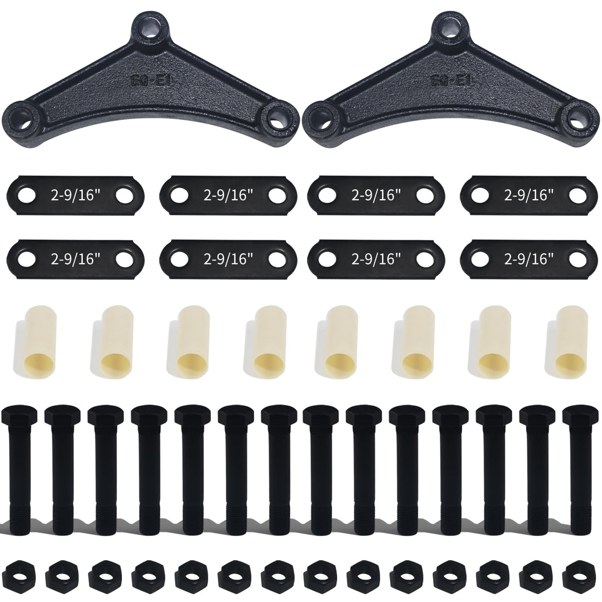 iBroPrat trailer shackle kit components ready for easy installation