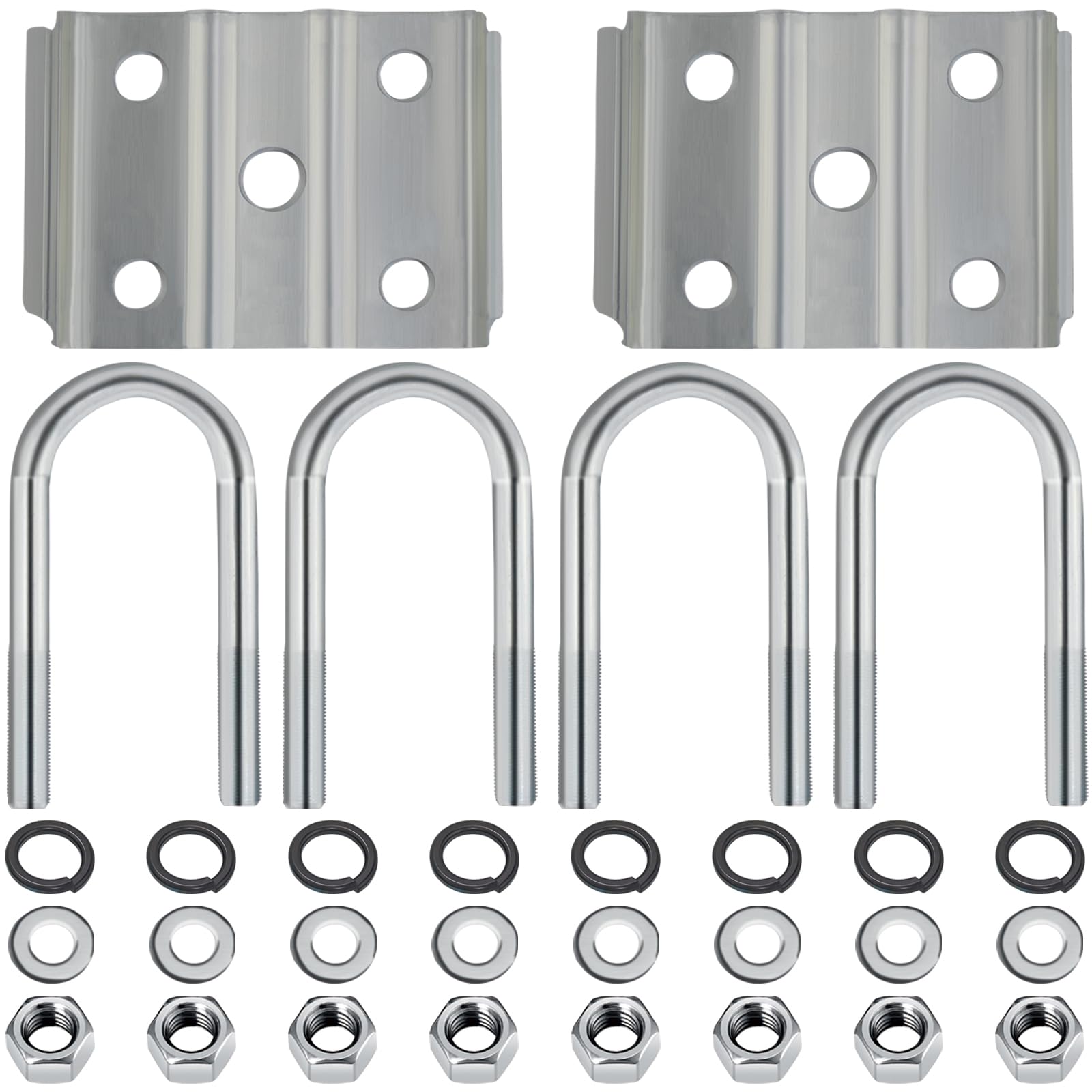 iBroPrat U-bolt kit secures a 2 3/8 inch axle with 3500 lbs capacity