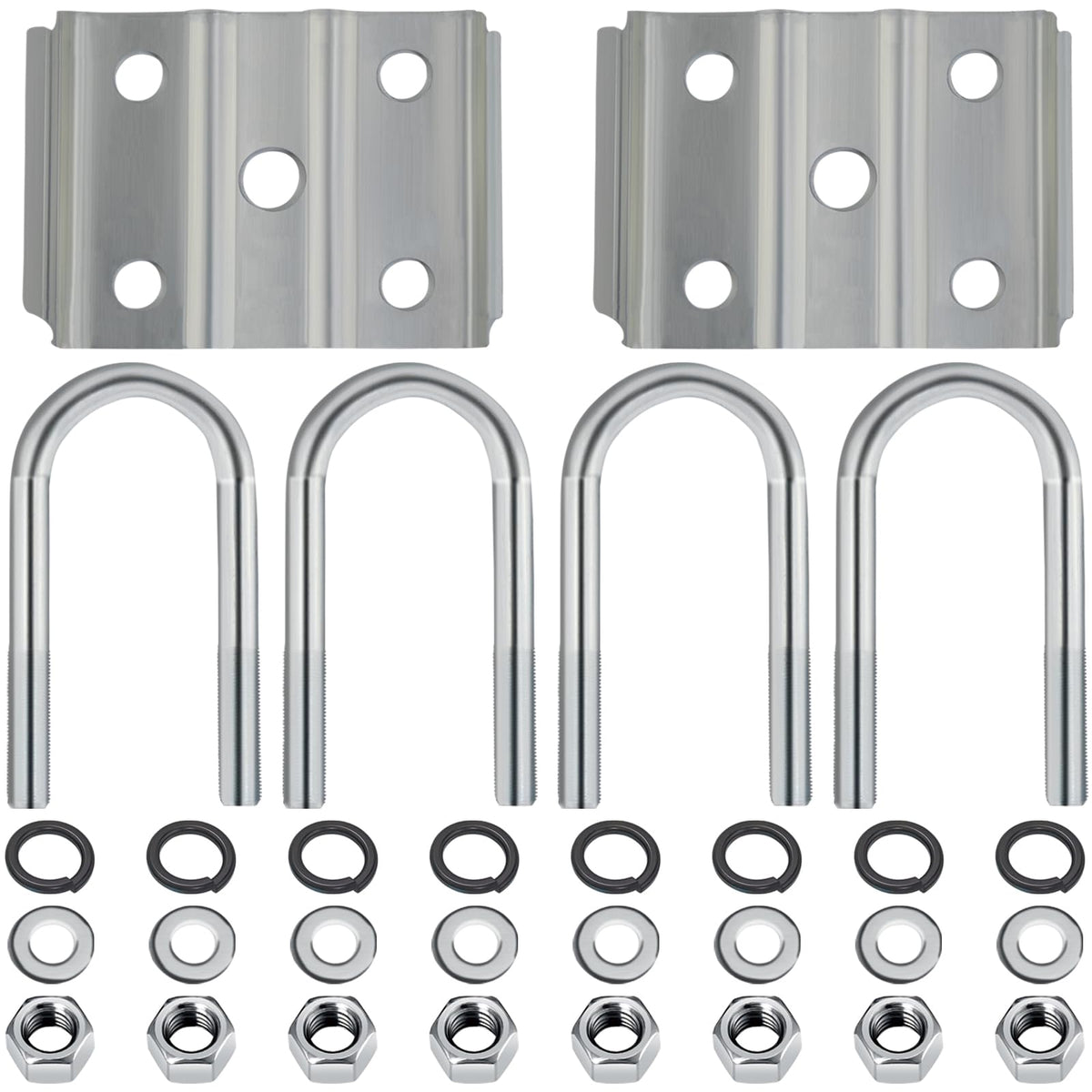 iBroPrat U-bolt kit secures a 2 3/8 inch axle with 3500 lbs capacity
