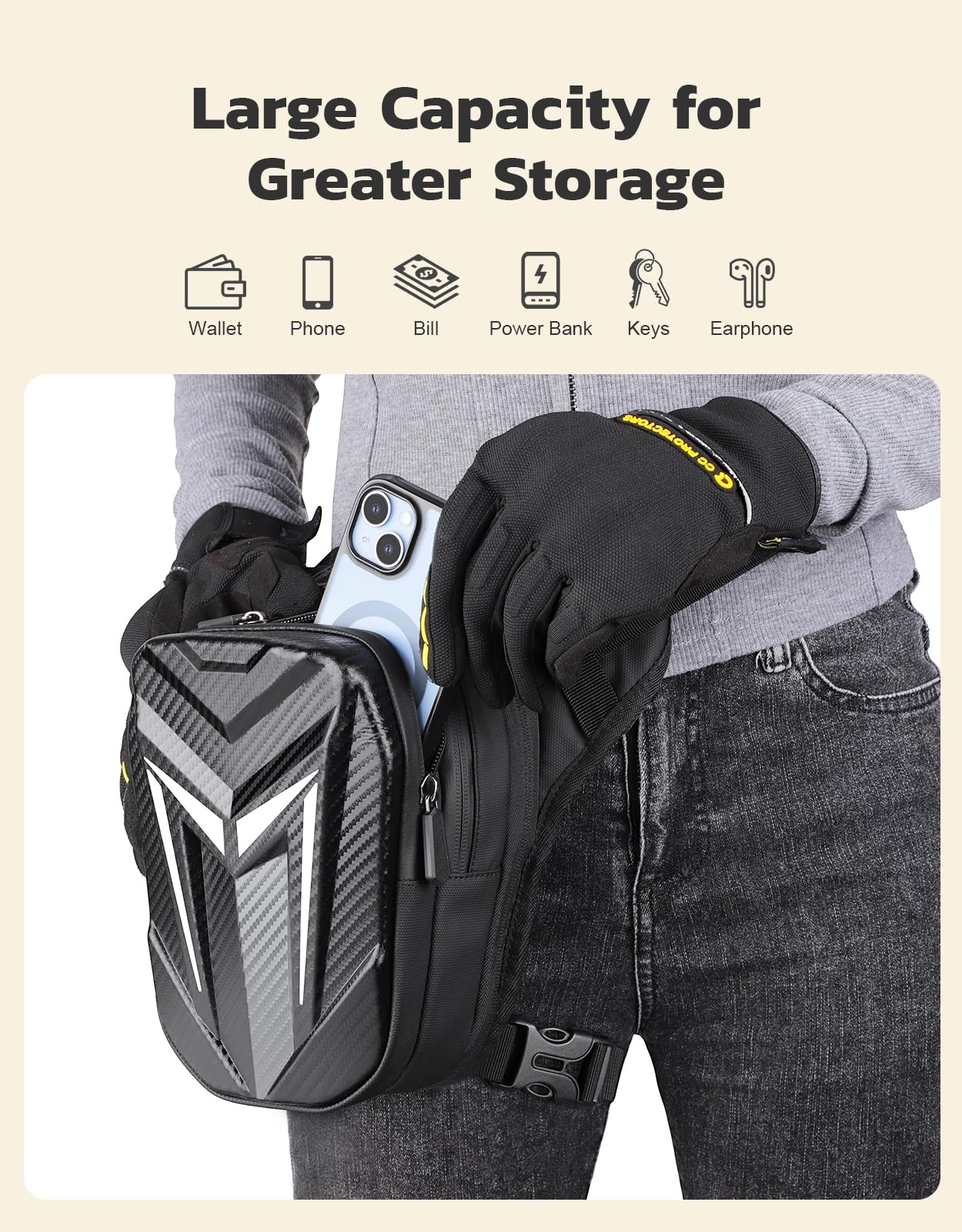 Expandable storage design provides extra space when you need it.