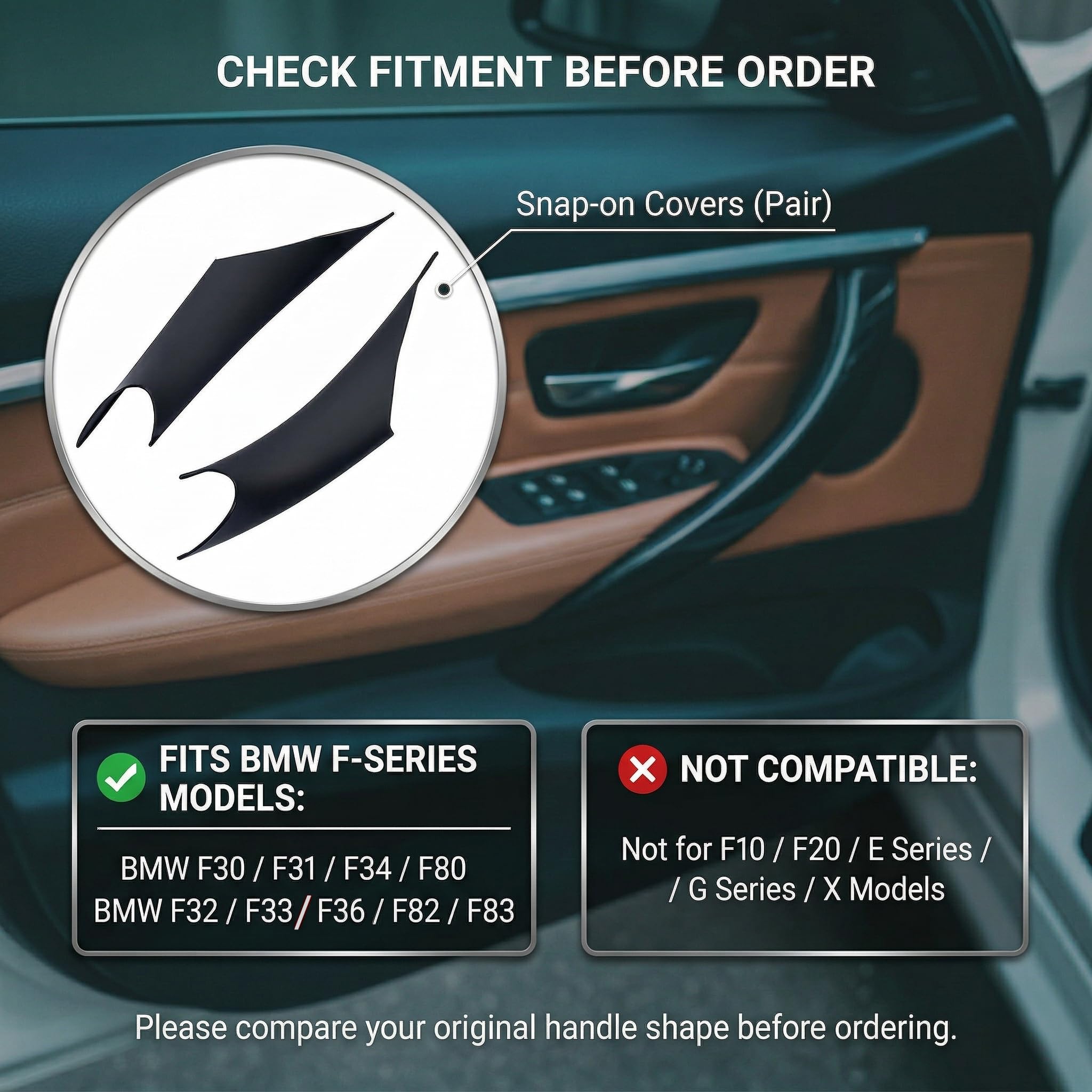 iCarPro sticky door handle cover demonstrates easy snap-on installation.