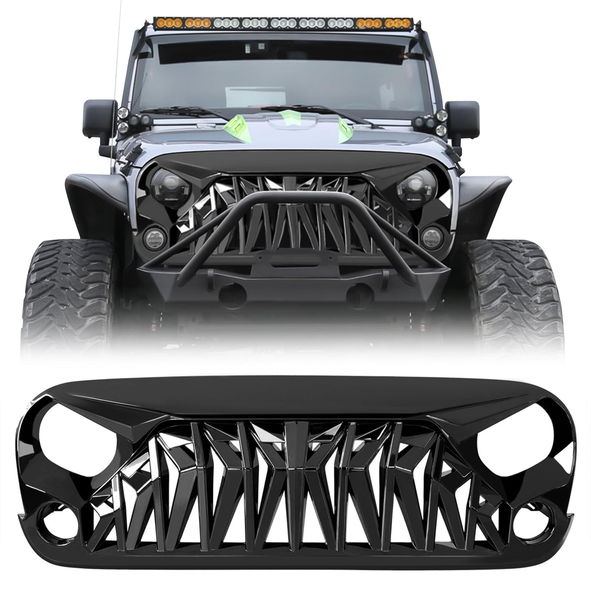 ICARS front grill shark grille for Jeep Wrangler JK/JKU adds bold road presence