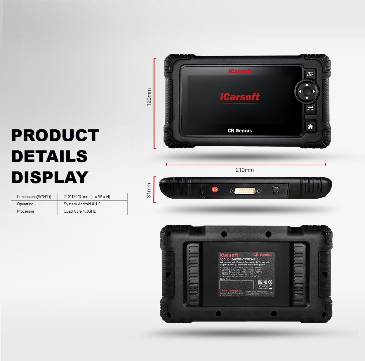 iCarsoft CR Genius ECU diagnosis scans most vehicle modules