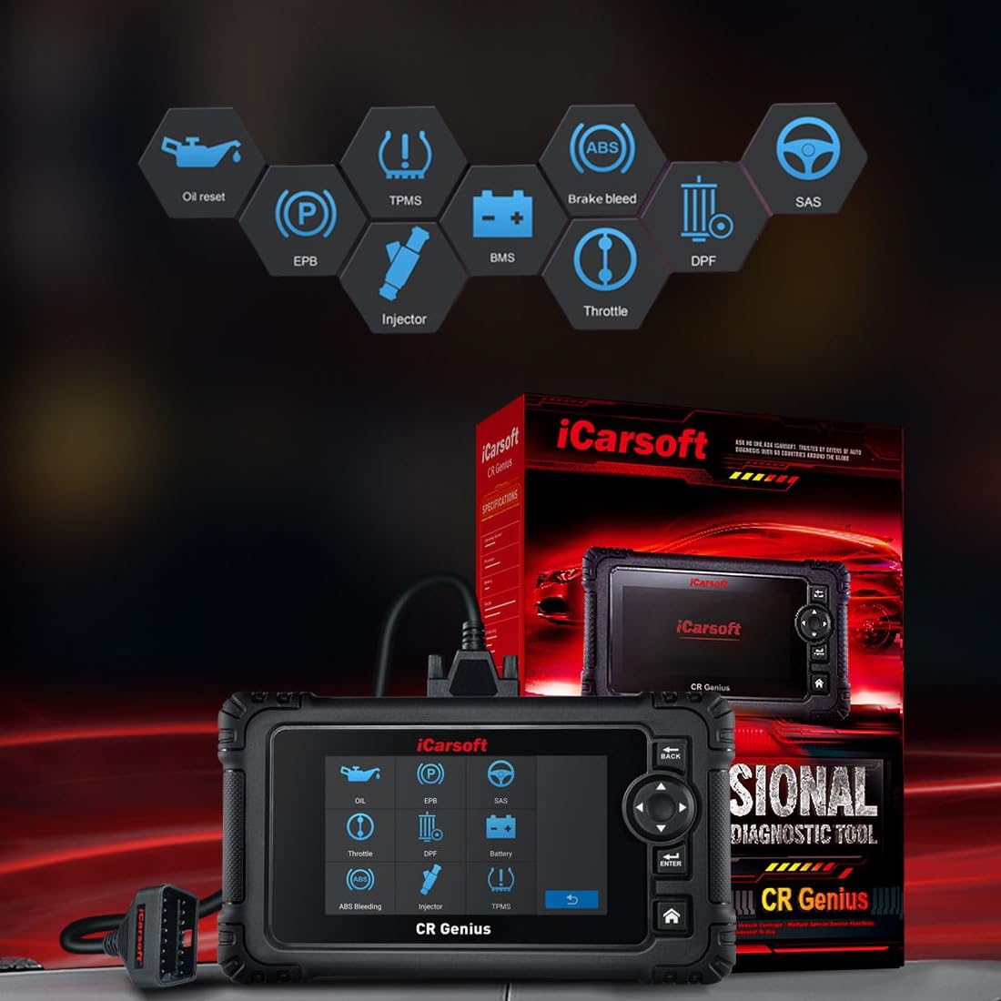 iCarsoft CR Genius live data for real-time monitoring