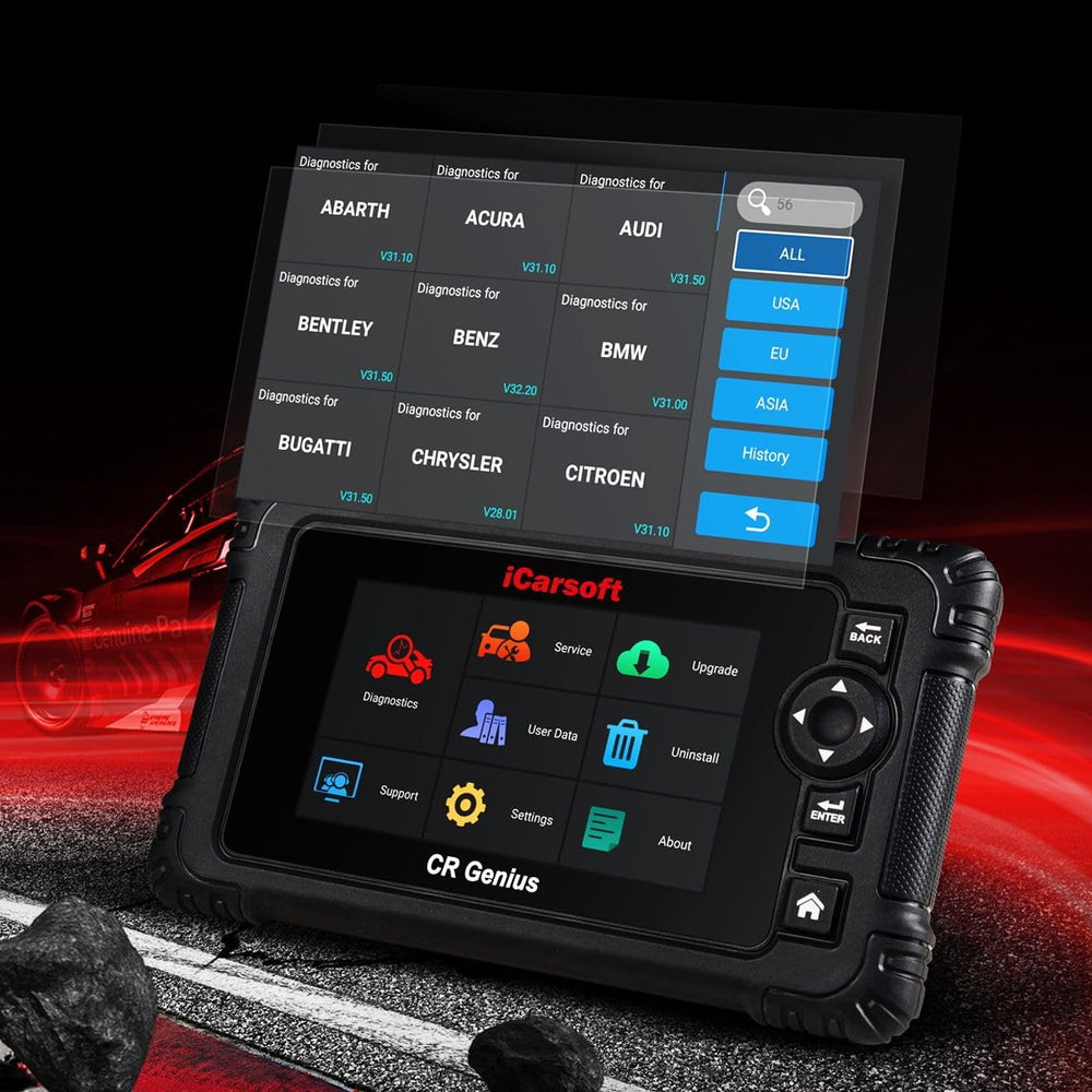 iCarsoft CR Genius service reset functions for maintenance