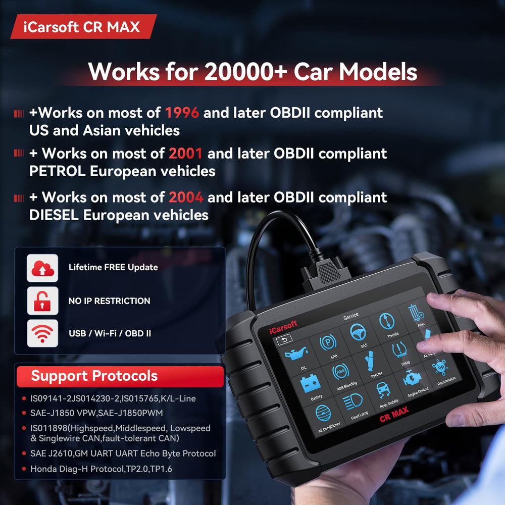 iCarsoft CR Max VIN verification for used cars