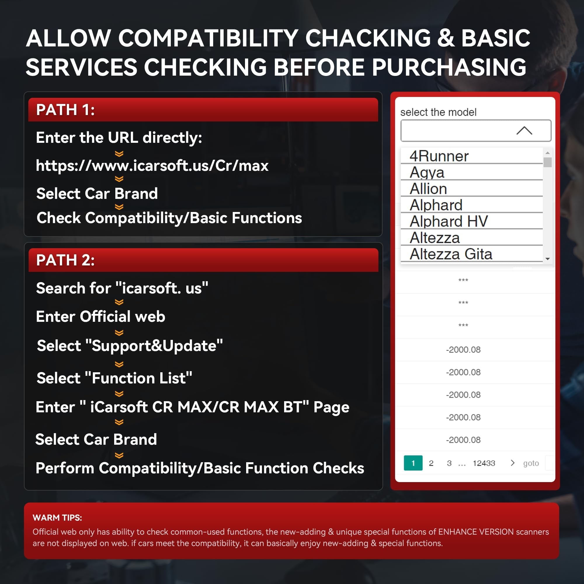 iCarsoft CR Max CAN FD compatibility note