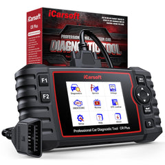 iCarsoft CR PLUS diagnostic tool panel for full system scans and quick fault detection.