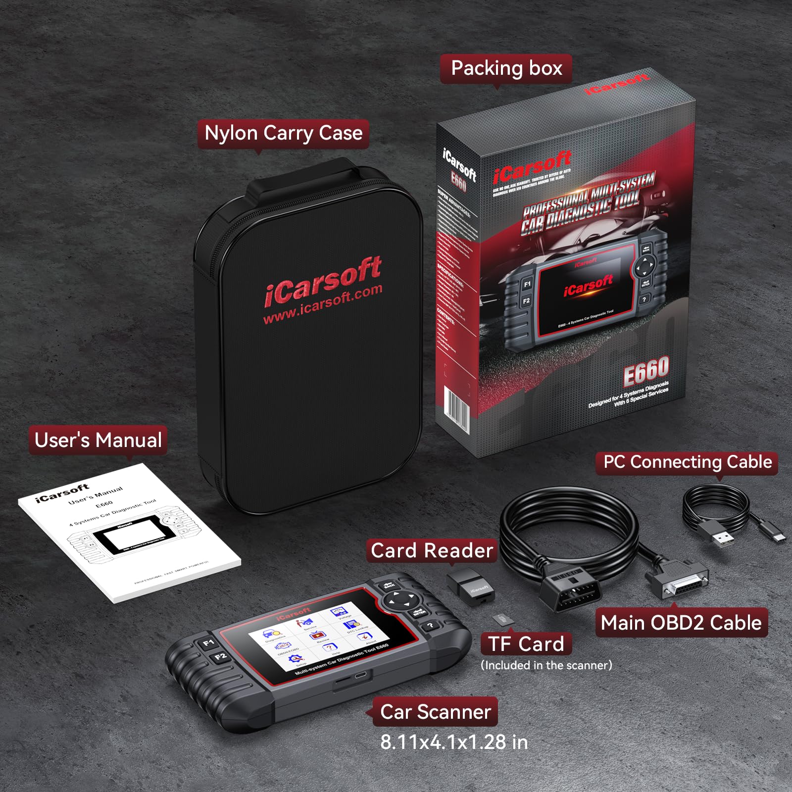 Lifetime updates and warranty with iCarsoft E660 diagnostic tool