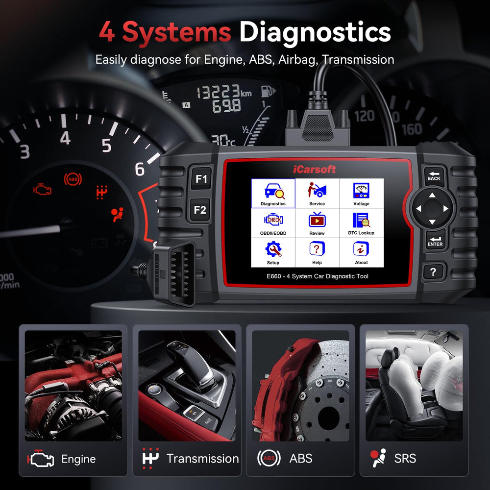 iCarsoft E660 live data graph view displaying real-time vehicle information