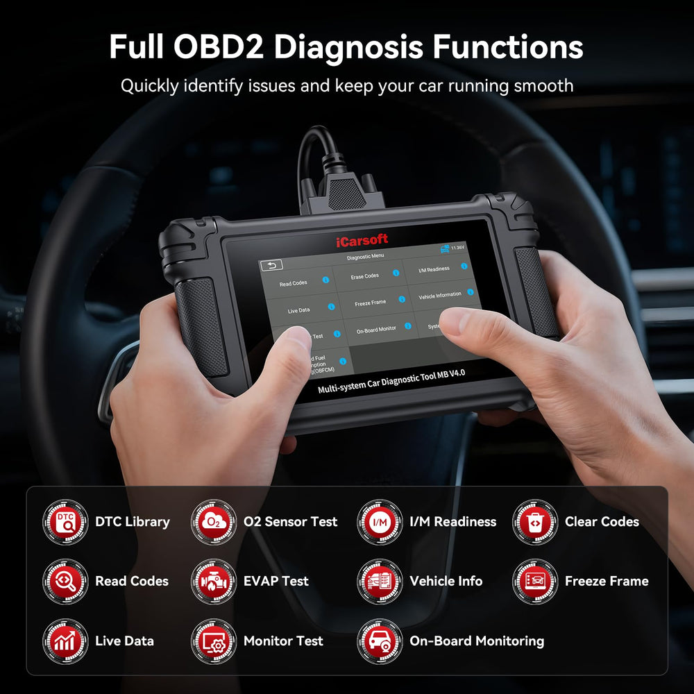 iCarsoft MB V4.0 battery health test display
