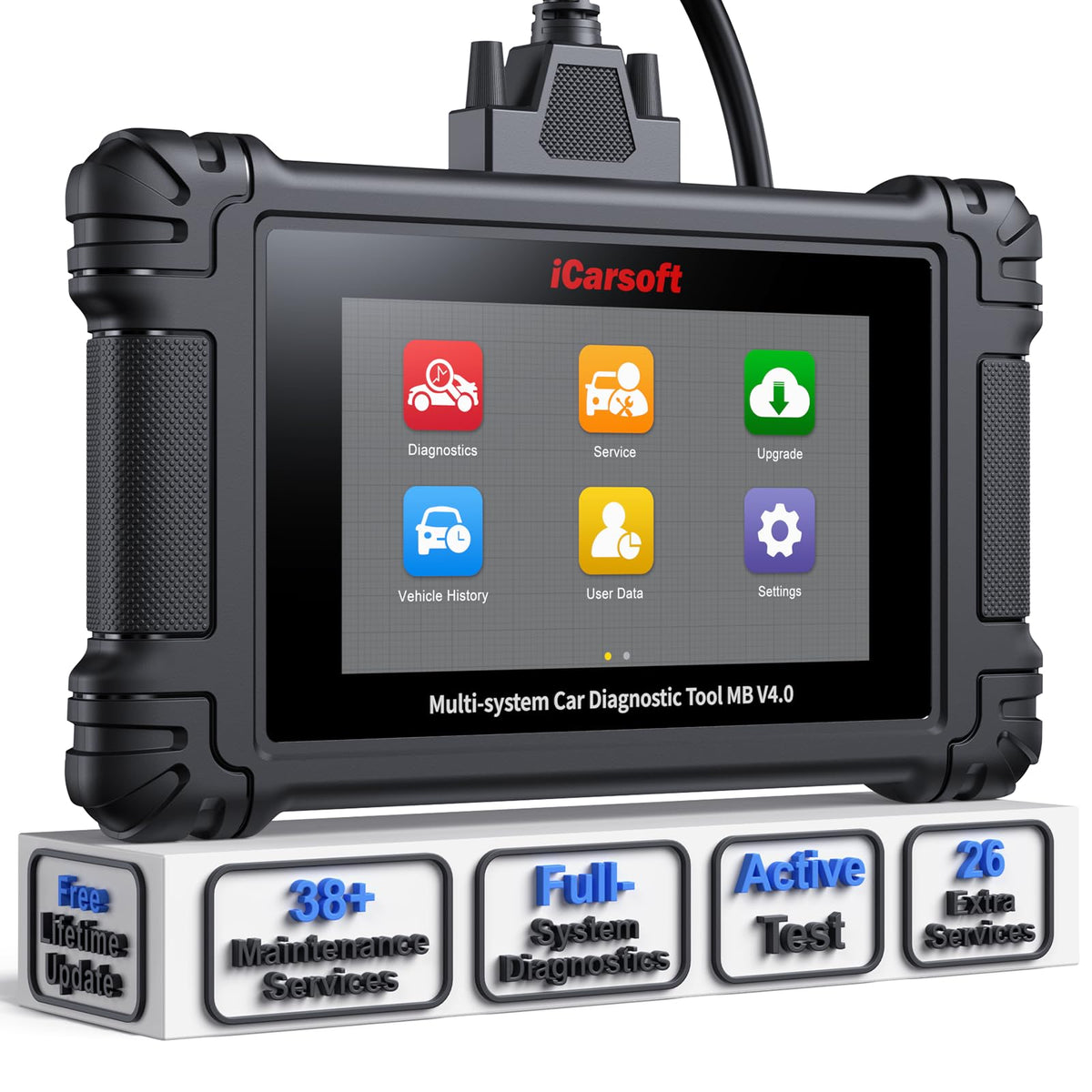 iCarsoft MB V4.0 front LCD display for quick diagnostics