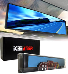 ICBEAMER clip-on rear view mirror with blue tint for daytime visibility