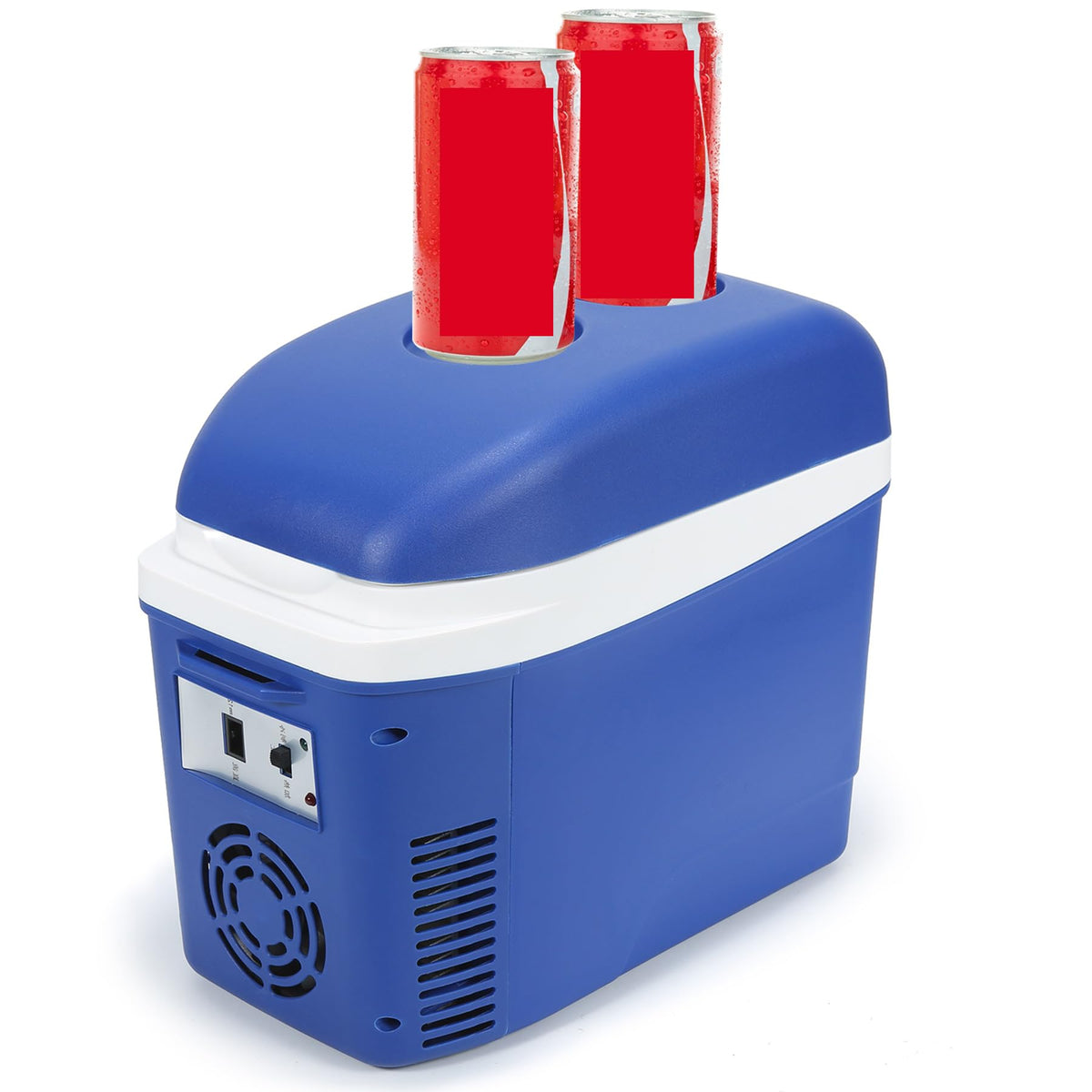 Iceblue mini fridge, seven-liter capacity, ideal for dorms and on-the-go use.