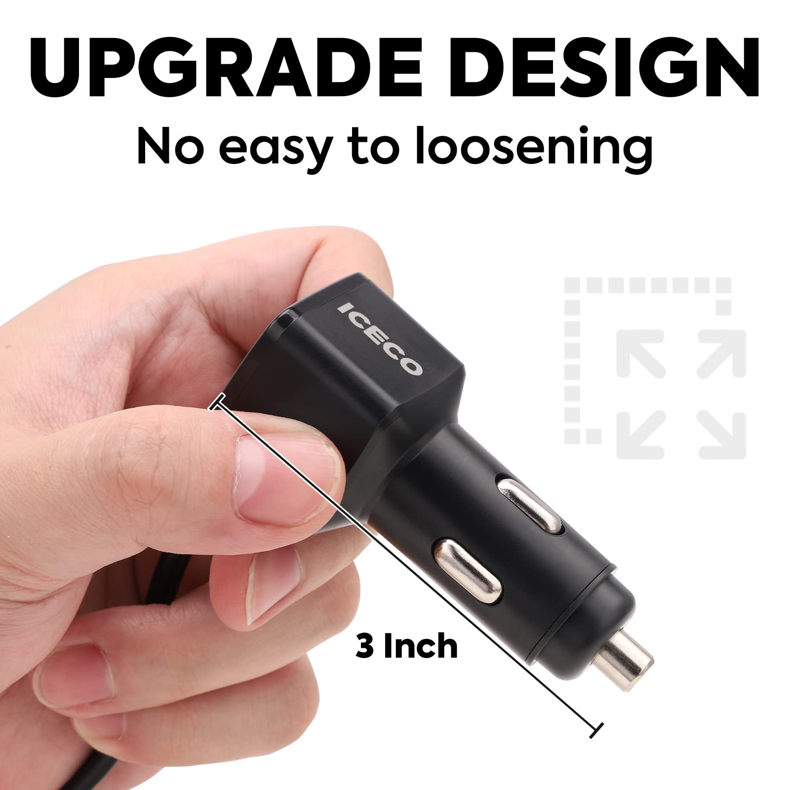 ICECO 16AWG extension wiring, durable power transfer for travel.