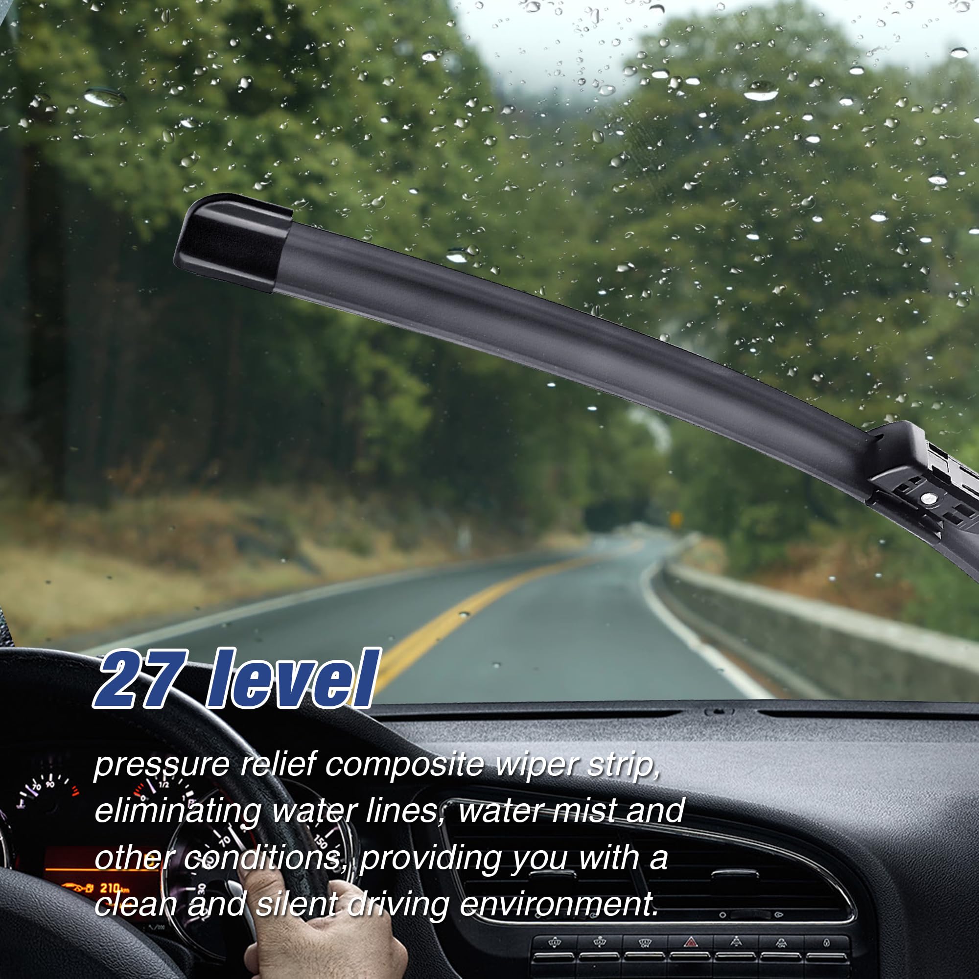 icexsnow 24-19 wiper blades streak-free quiet: smooth operation with low noise.