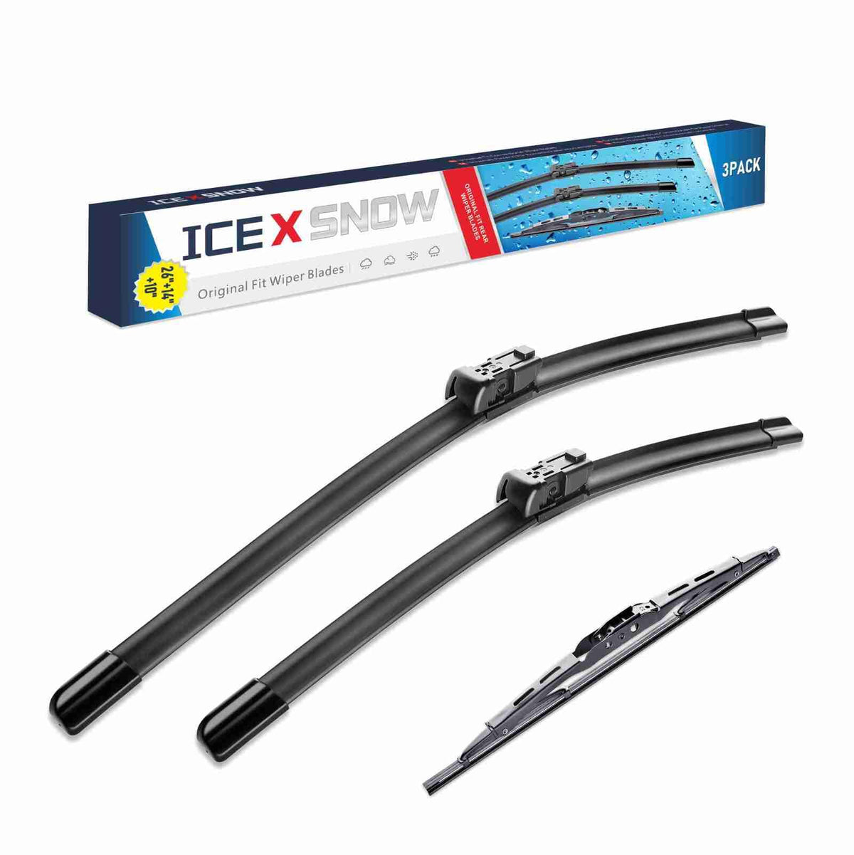Icexsnow 3 wiper blades pack for Chevrolet Trax Buick Encore offers reliable replacement.