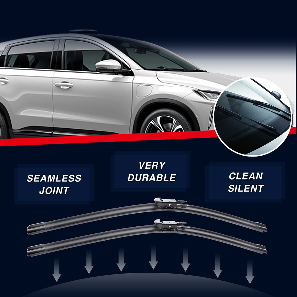 icexsnow Audi Q7 compatible wiper blades mounted on windshield
